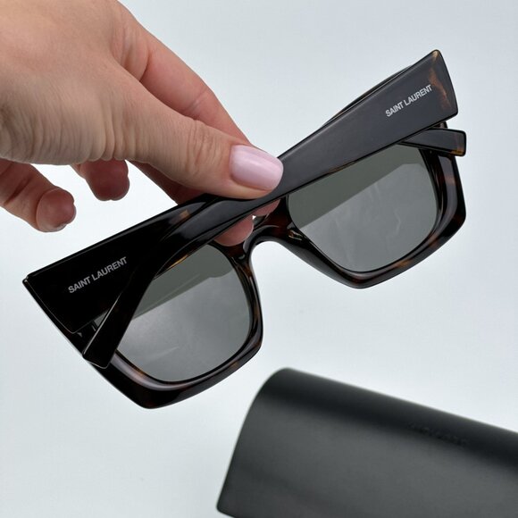 Saint Laurent SL552 008 BRAND NEW Sunglasses Havana Grey Cat Eye Women - Picture 3 of 13